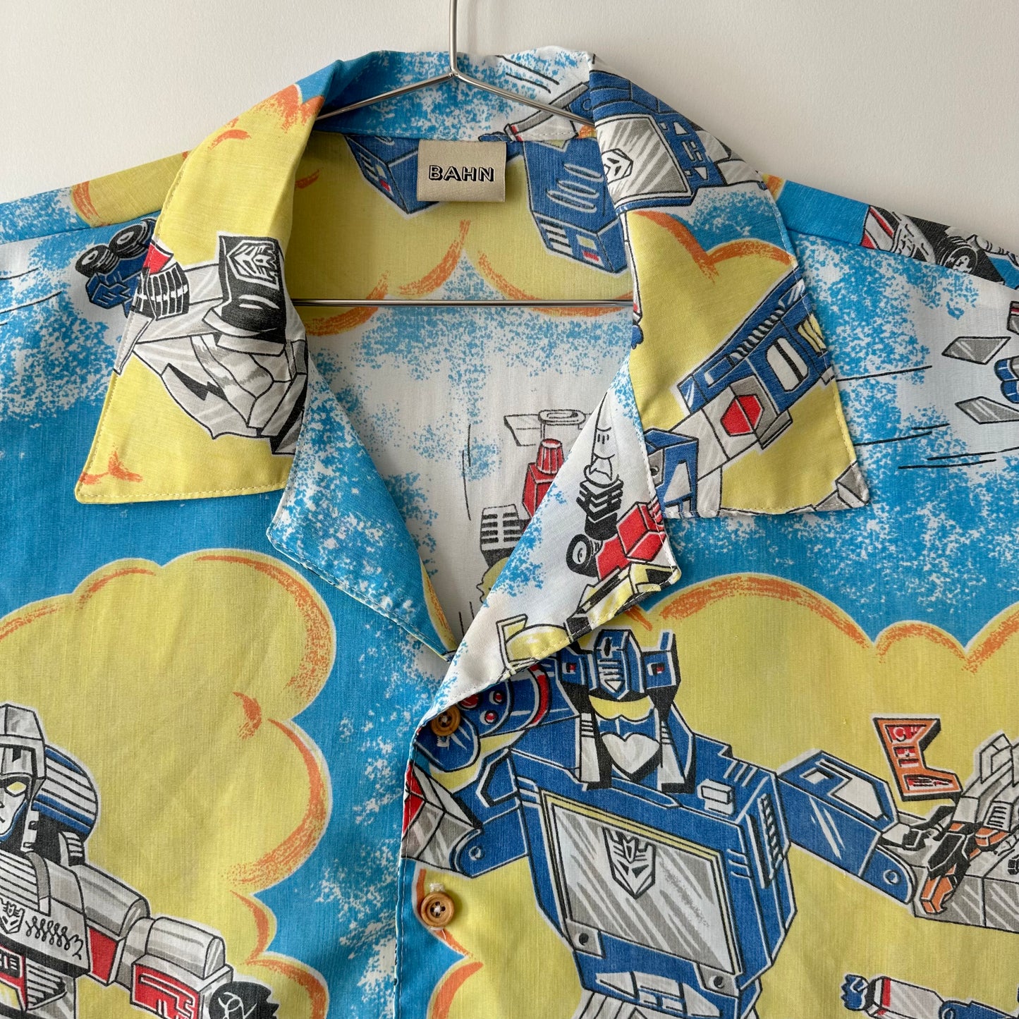 Camp shirt upcycled fr vintage 1984 Transformers fabric - 2XL