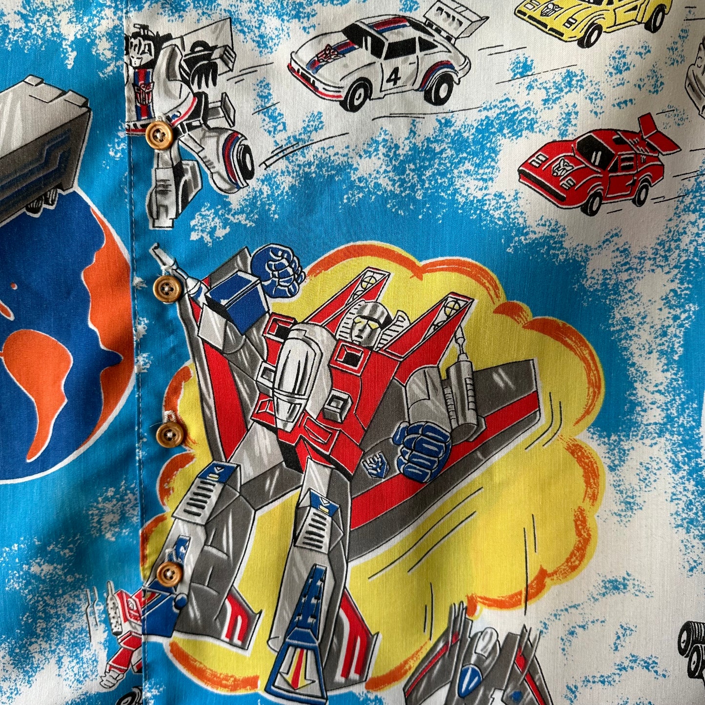 Camp shirt fr vintage 1984 Transformers fabric - XL