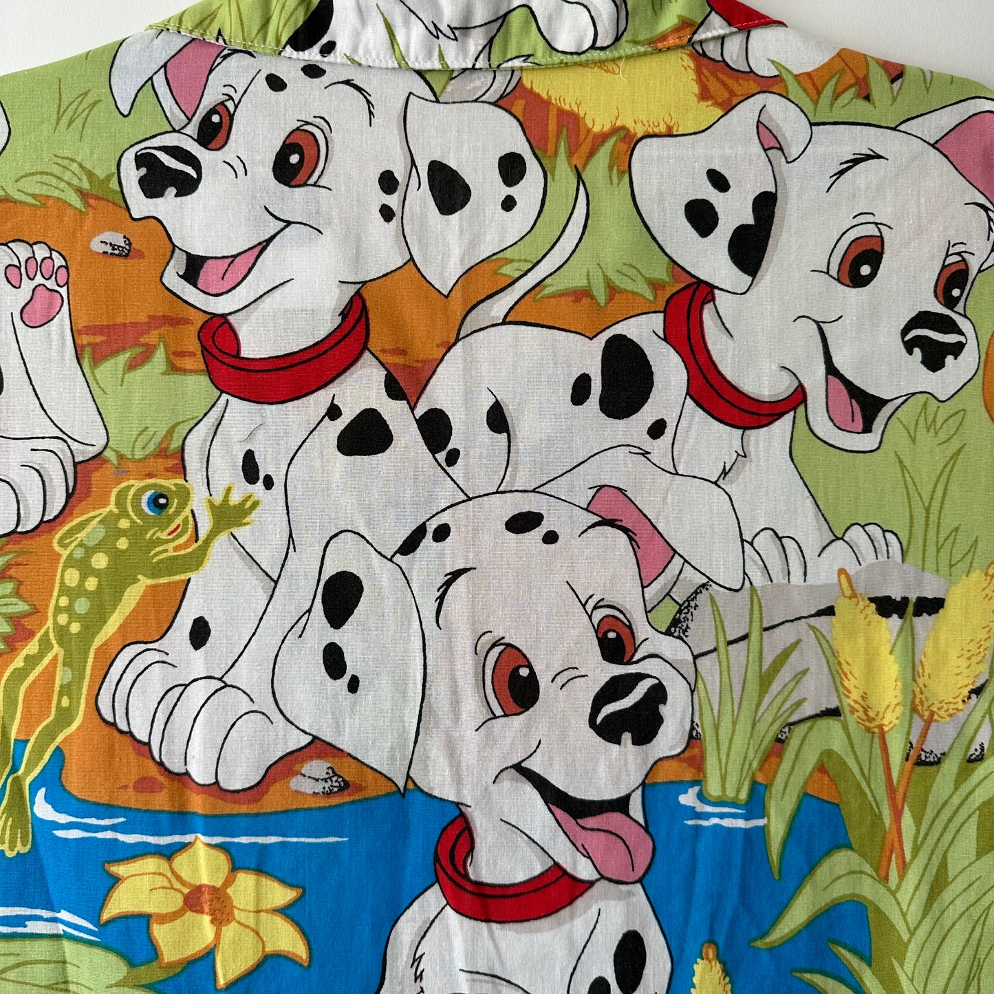 Camp shirt upcycled fr 101 Dalmations fabric - 2XL