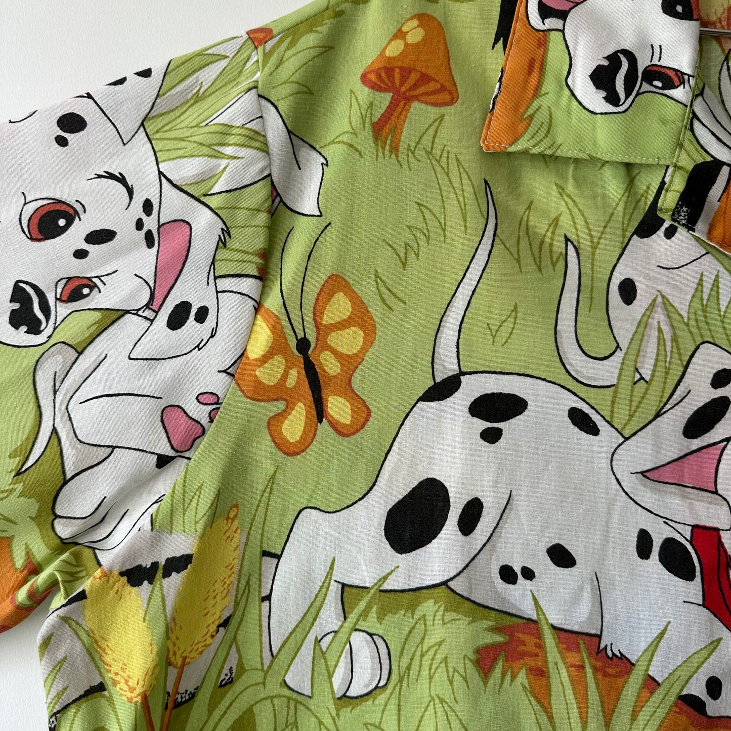 Camp shirt upcycled fr 101 Dalmations fabric - 2XL