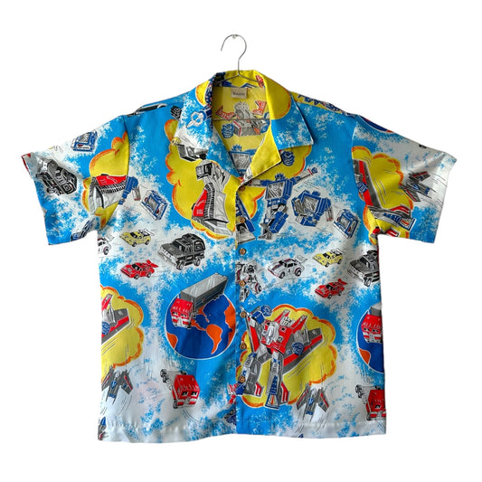 Camp shirt fr vintage 1984 Transformers fabric - XL
