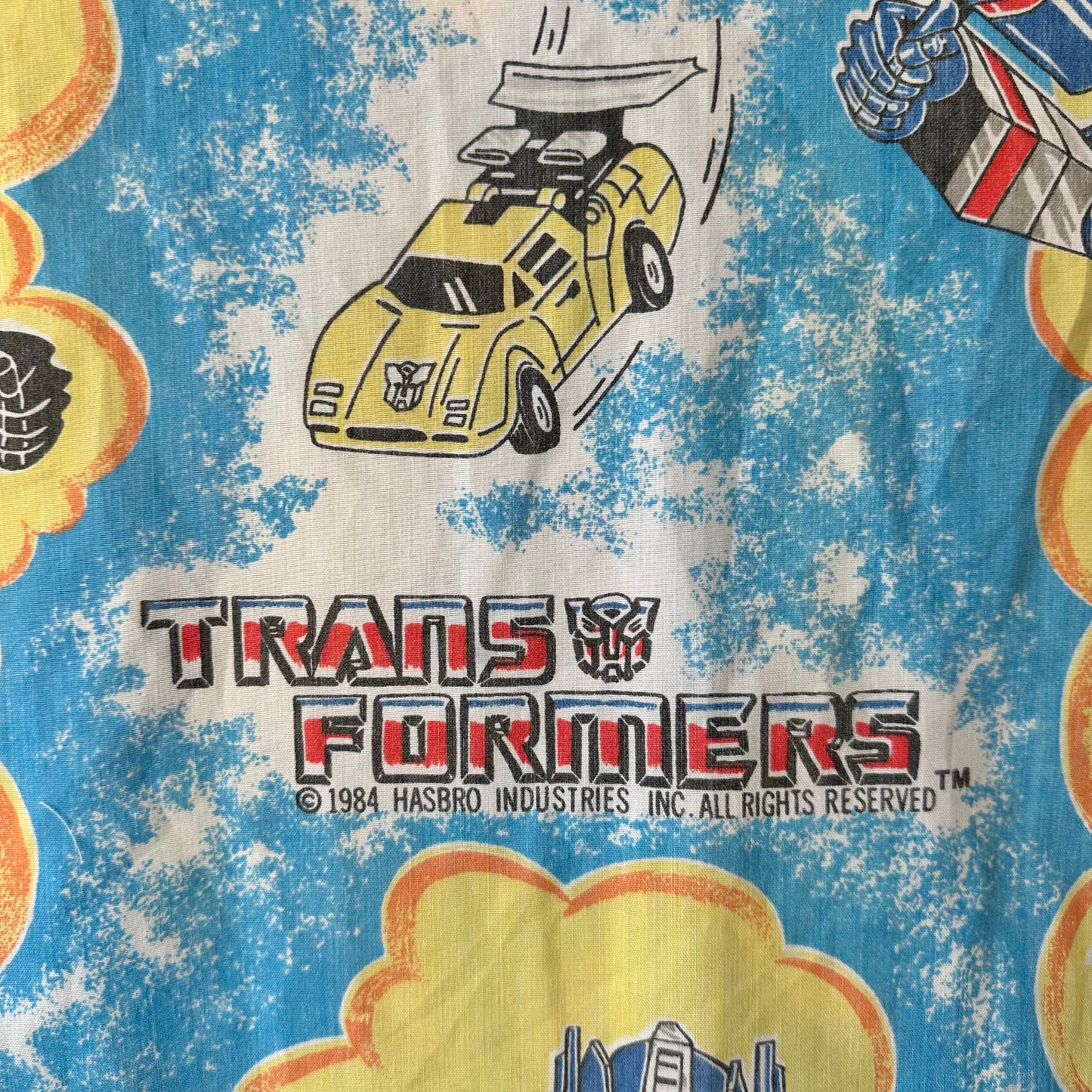 Camp shirt upcycled fr vintage 1984 Transformers fabric - 2XL