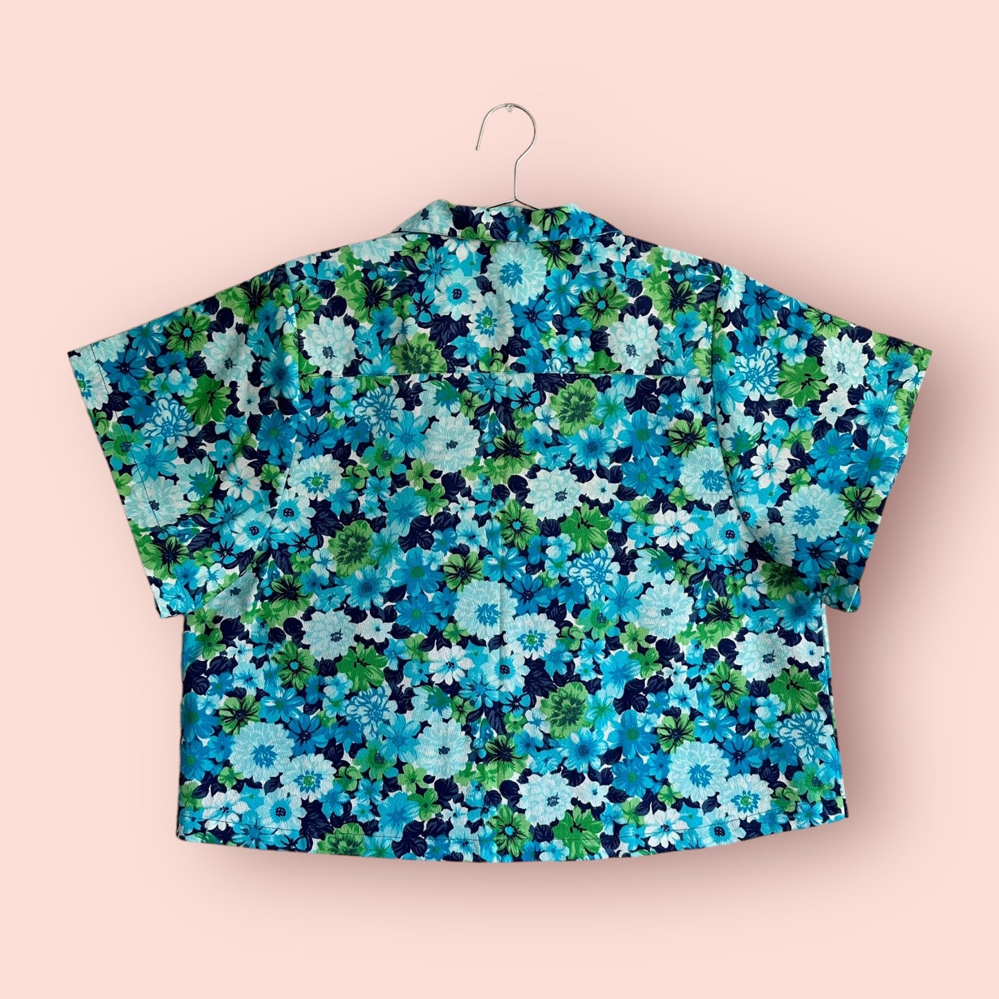 Eugene Bark cloth Floral Camp Shirt w/ oversized sleeves - Sz OSP
