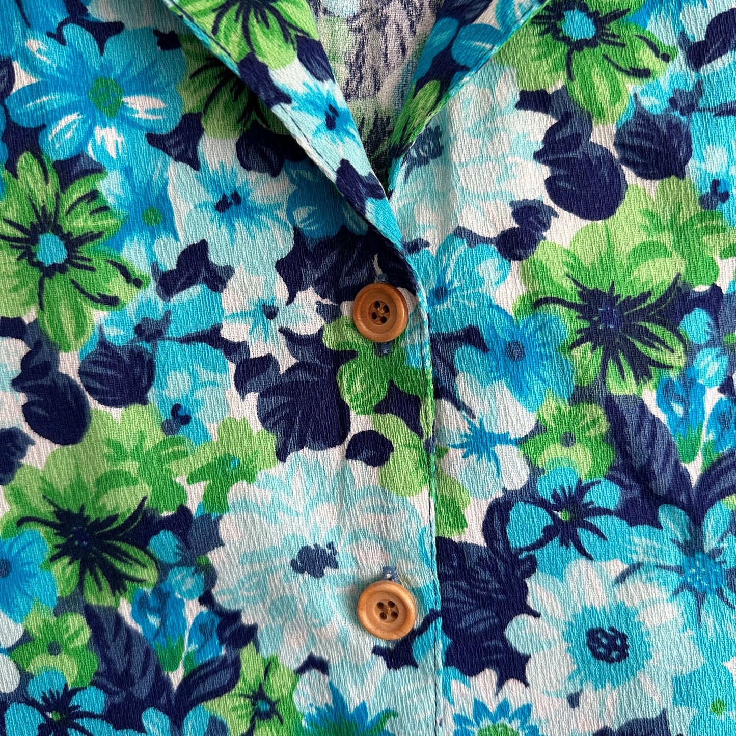 Eugene Bark cloth Floral Camp Shirt w/ oversized sleeves - Sz OSP