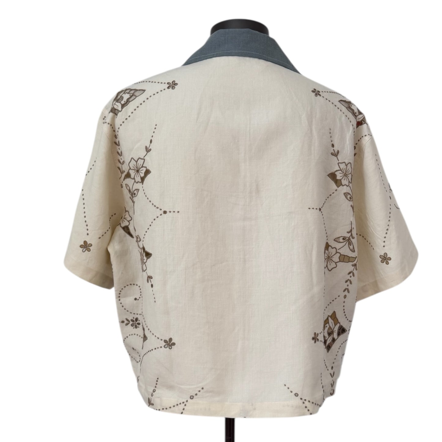 Michigan tea towel cropped camp shirt [XL]
