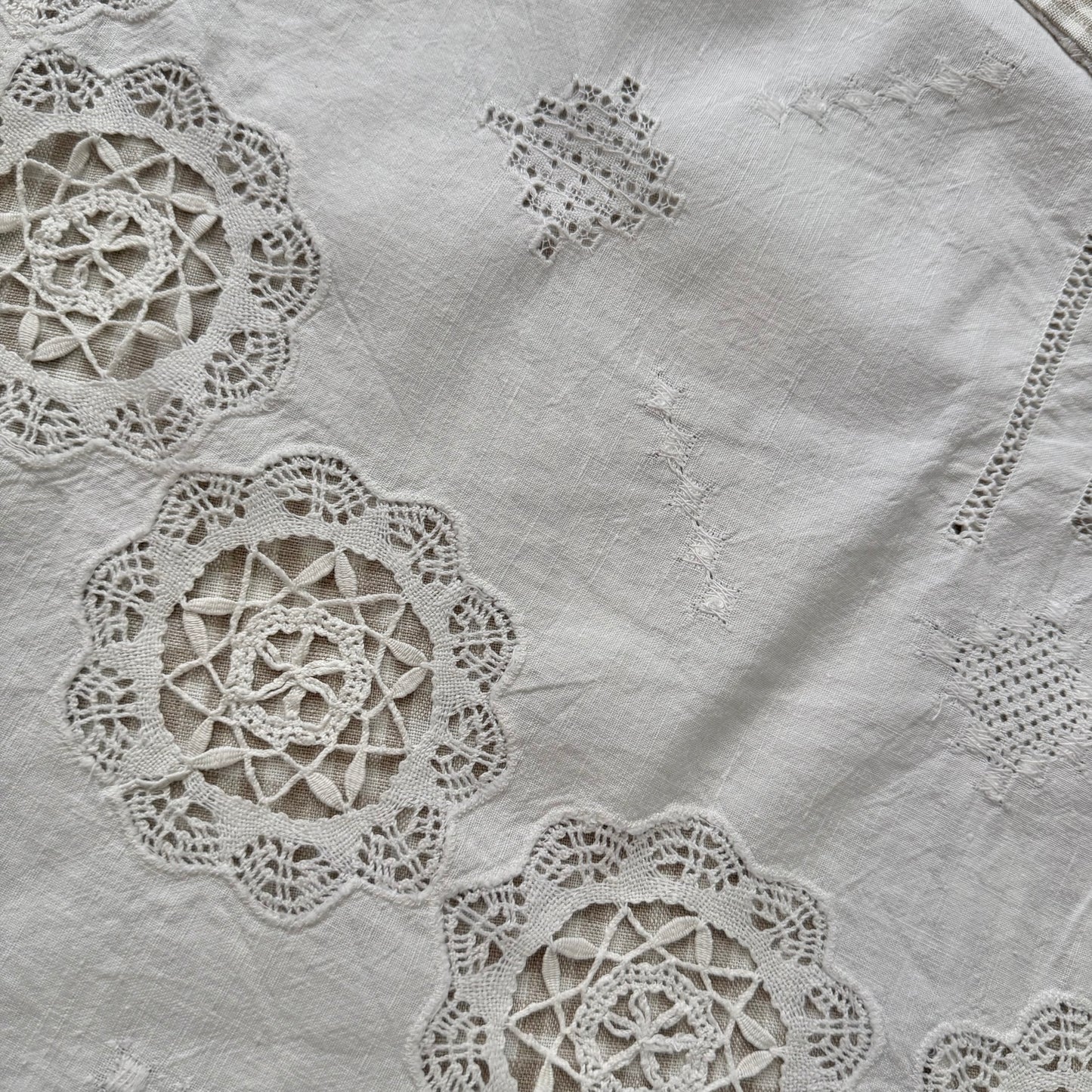 Lace Gingham Winston linen shirt [OS]