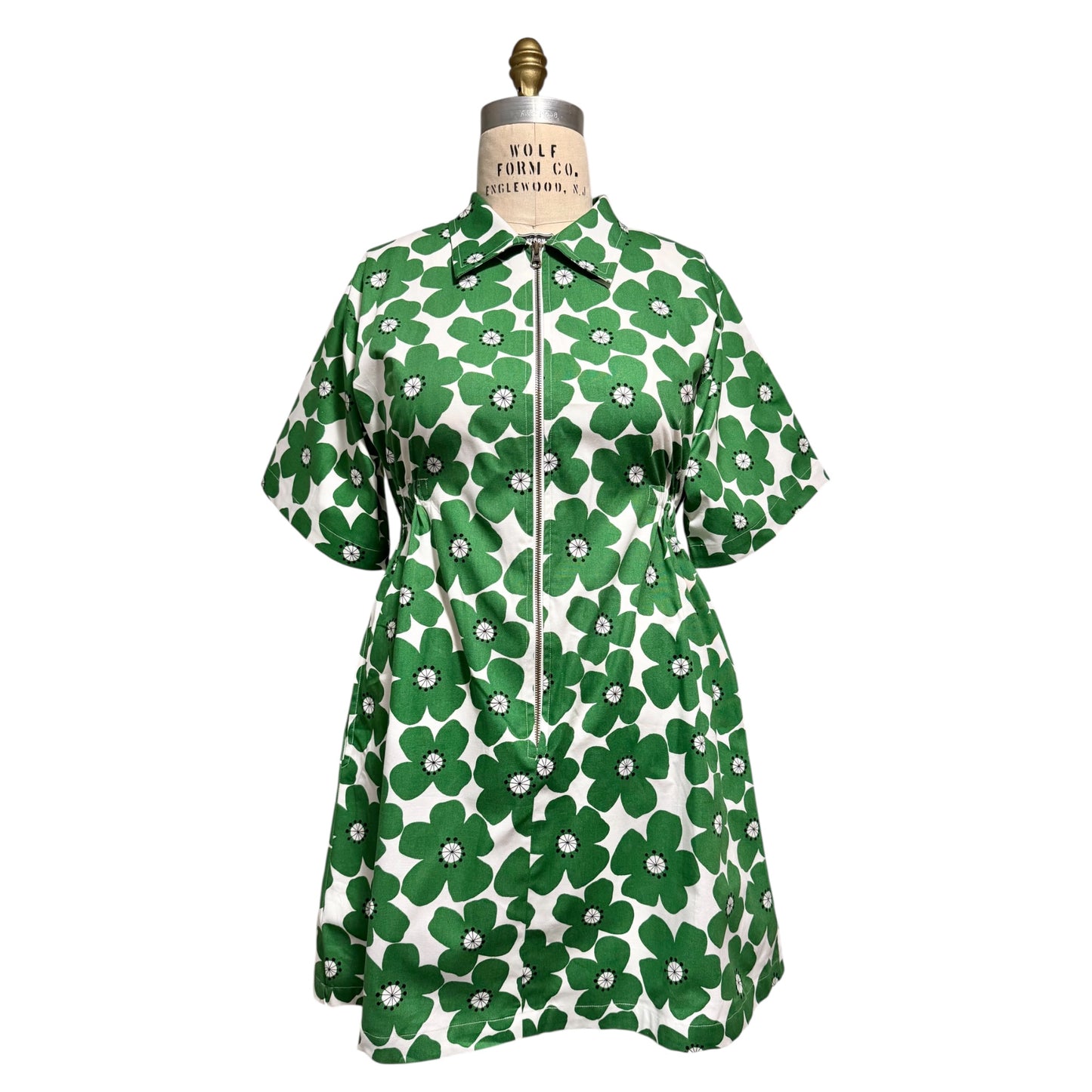 Green poppies Bethany dress [OS]