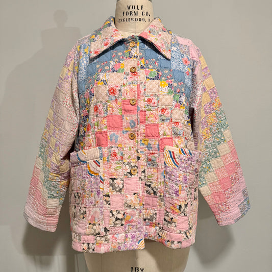 Mabel Chore Jacket - Vintage Postage Stamps [OS]