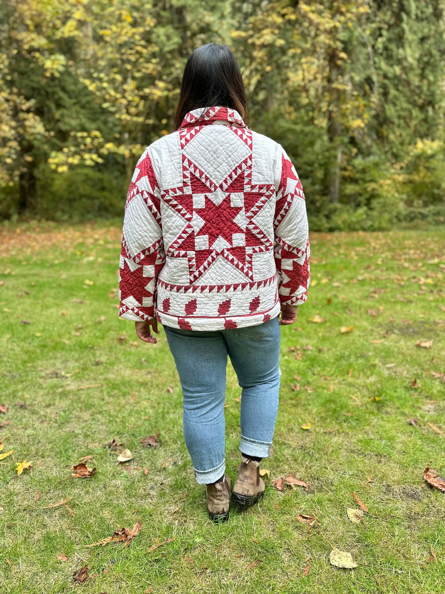 Vines and Stars Vintage Quilt Chore Jacket [OS]