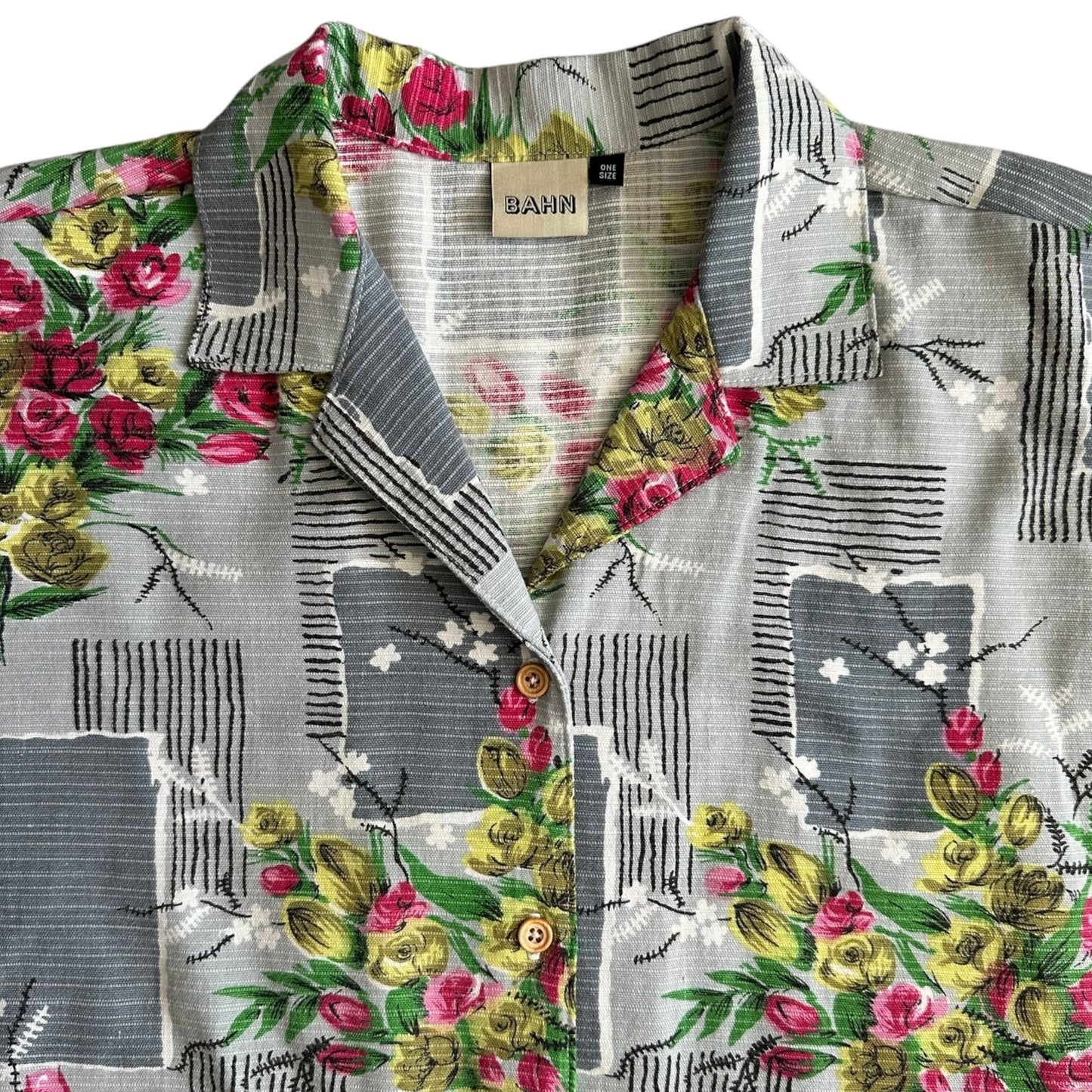 Grey Floral Winston button shirt [OS]