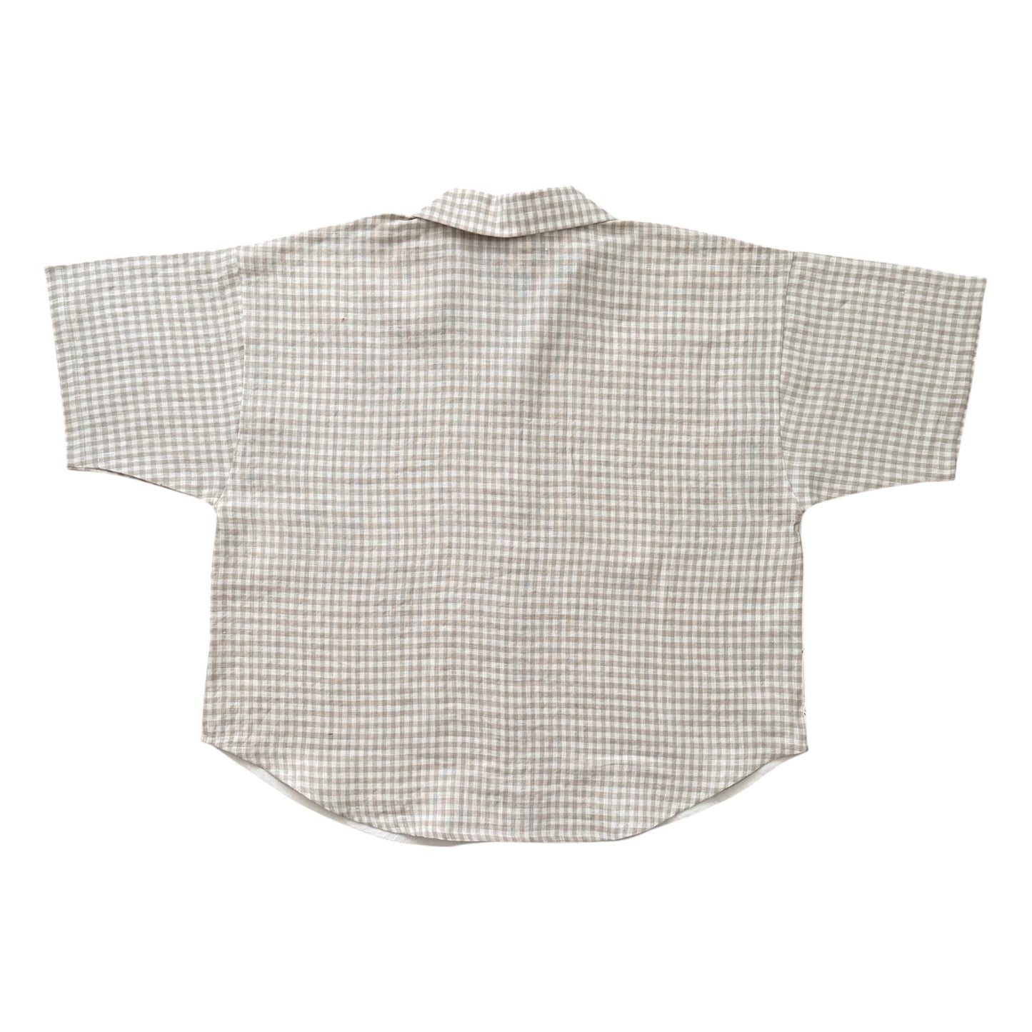 Lace Gingham Winston linen shirt [OS]