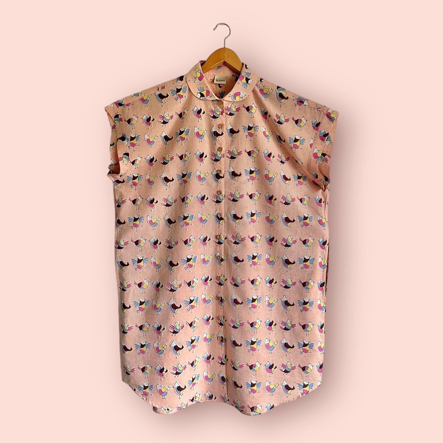 Willamette Birdie Cotton Shirt Dress - Sz OS