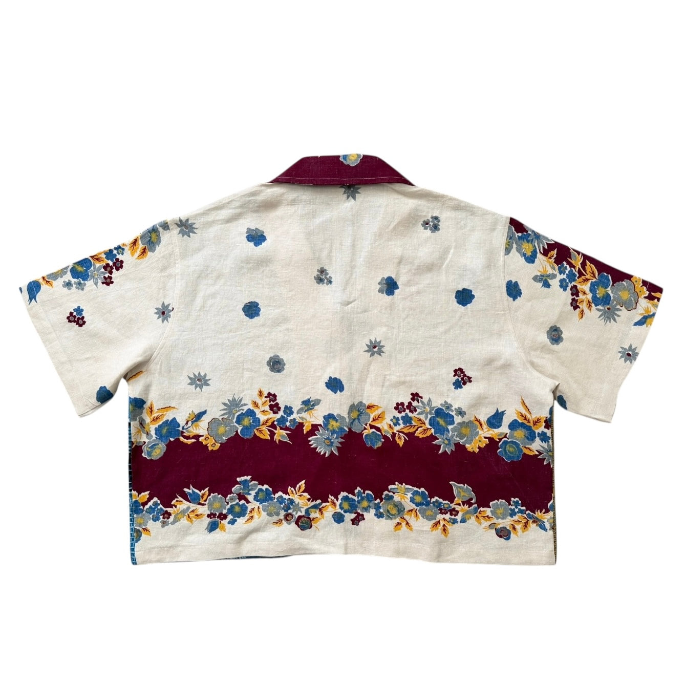 Doors of Dublin tea towel cropped camp shirt [XL]