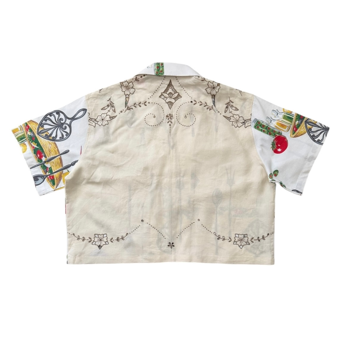 Barbecue cropped cut-out camp shirt [XL]