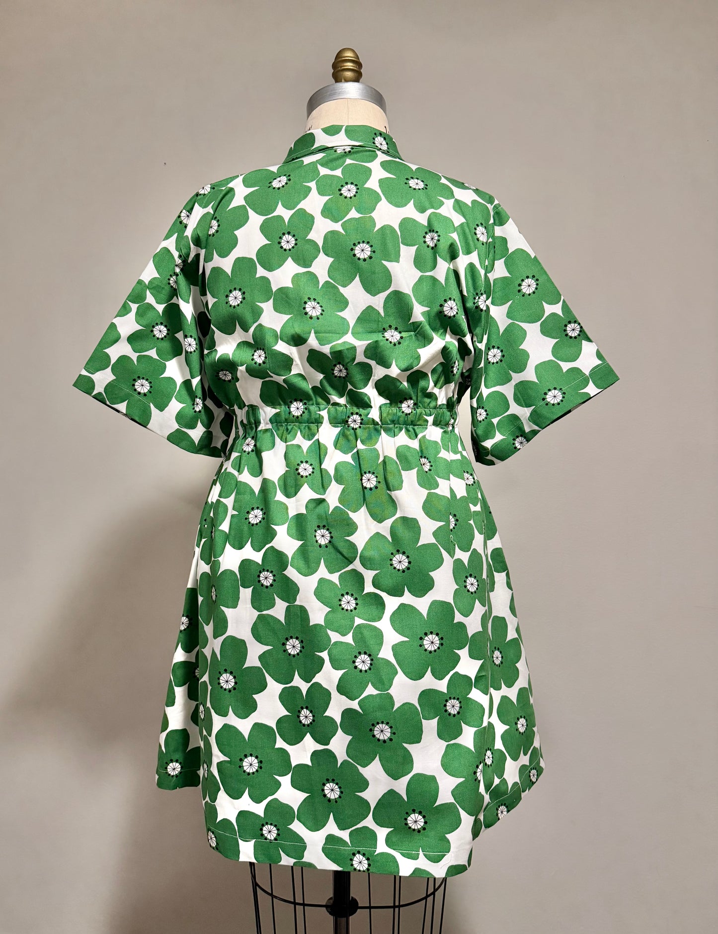 Green poppies Bethany dress [OS]