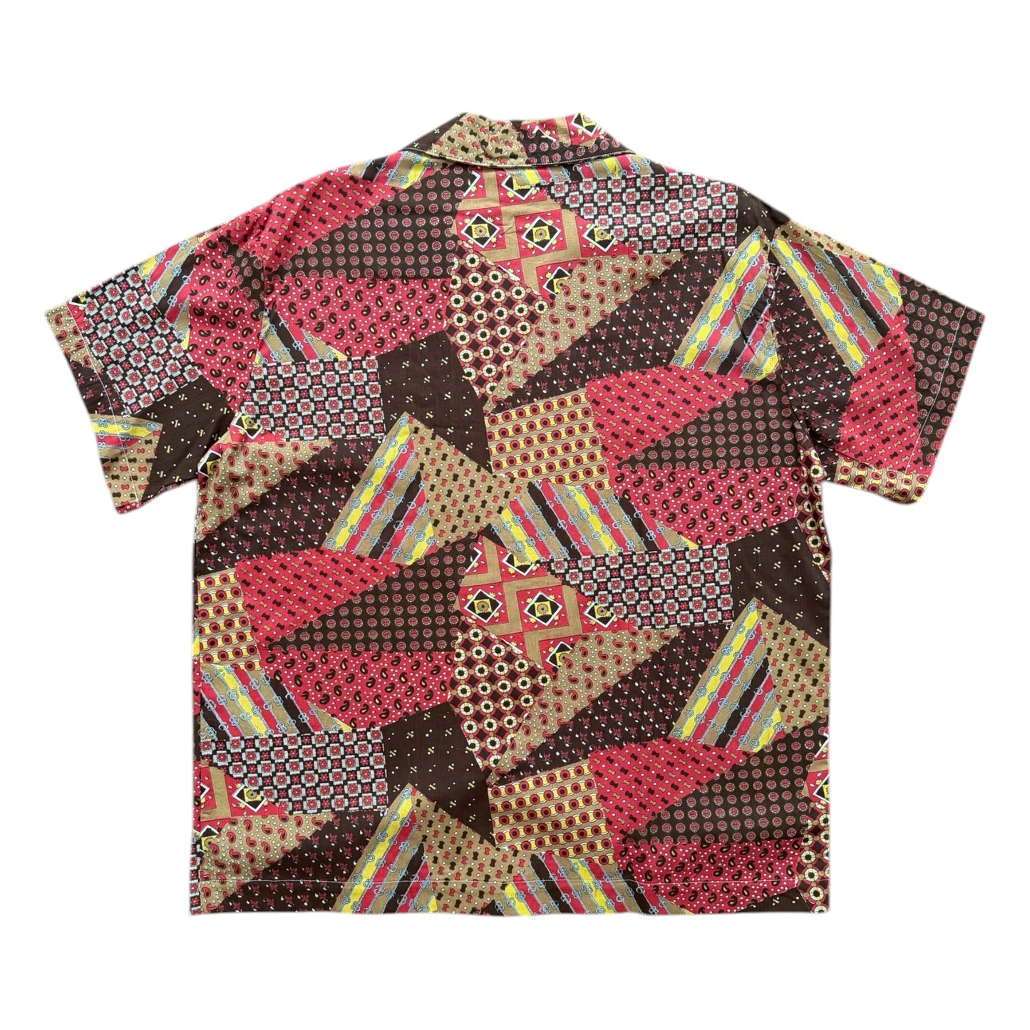 Patchwork print camp shirt  [XL]