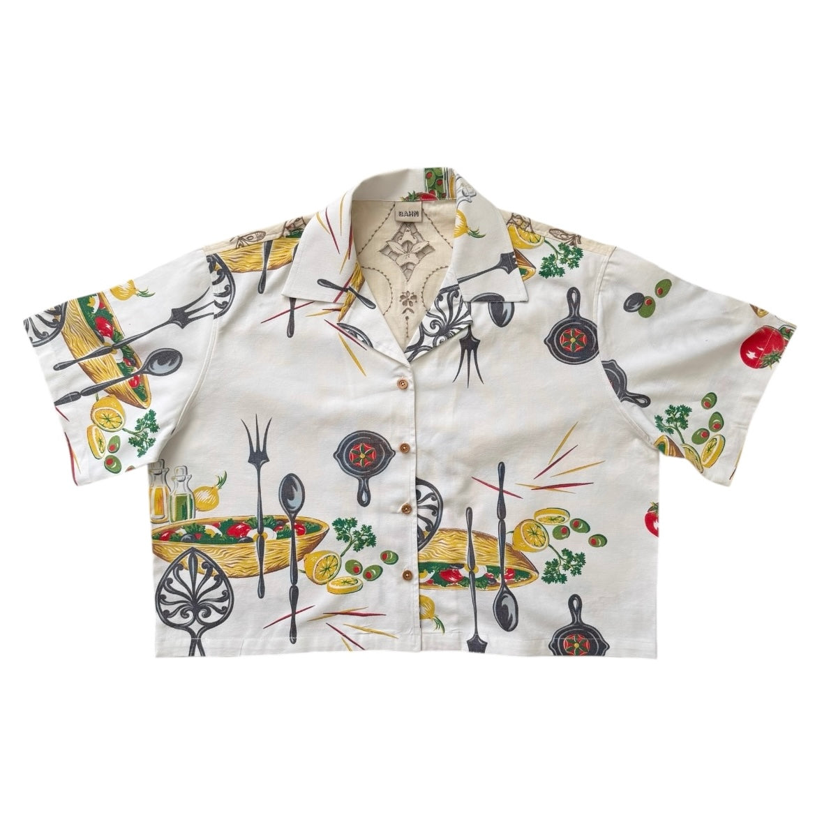 Barbecue cropped cut-out camp shirt [XL]
