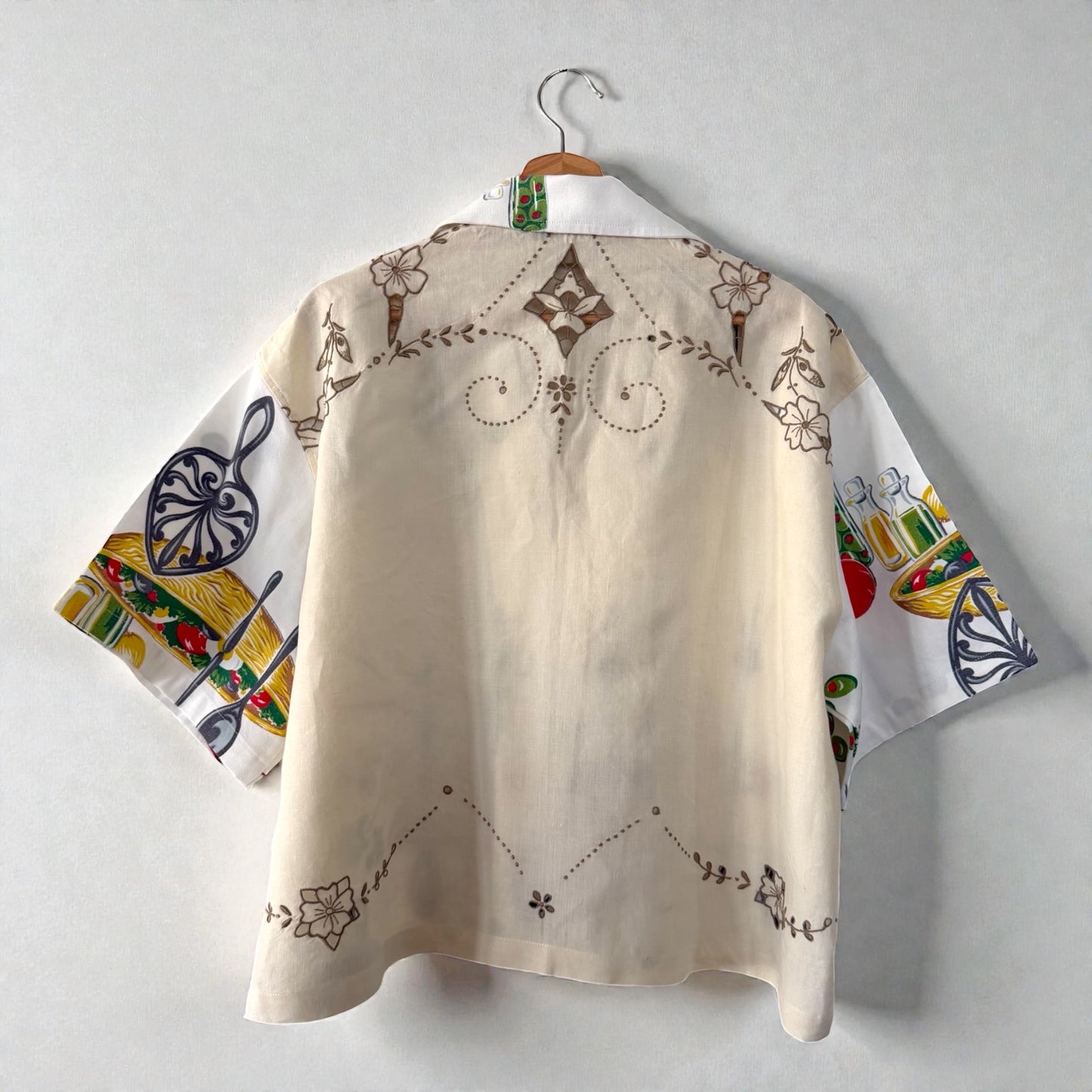 Barbecue cropped cut-out camp shirt [XL]