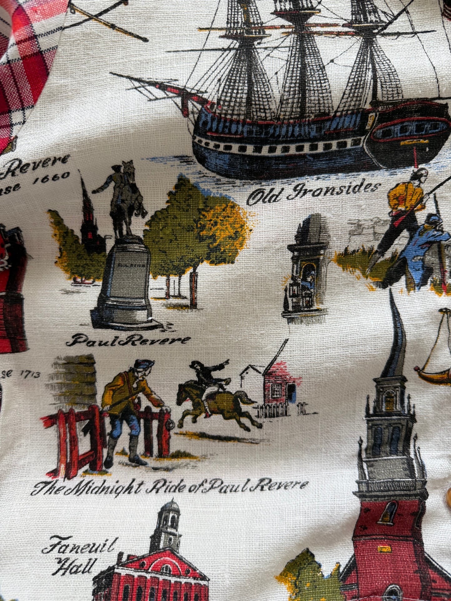 Massachusetts linen cropped camp shirt [L]