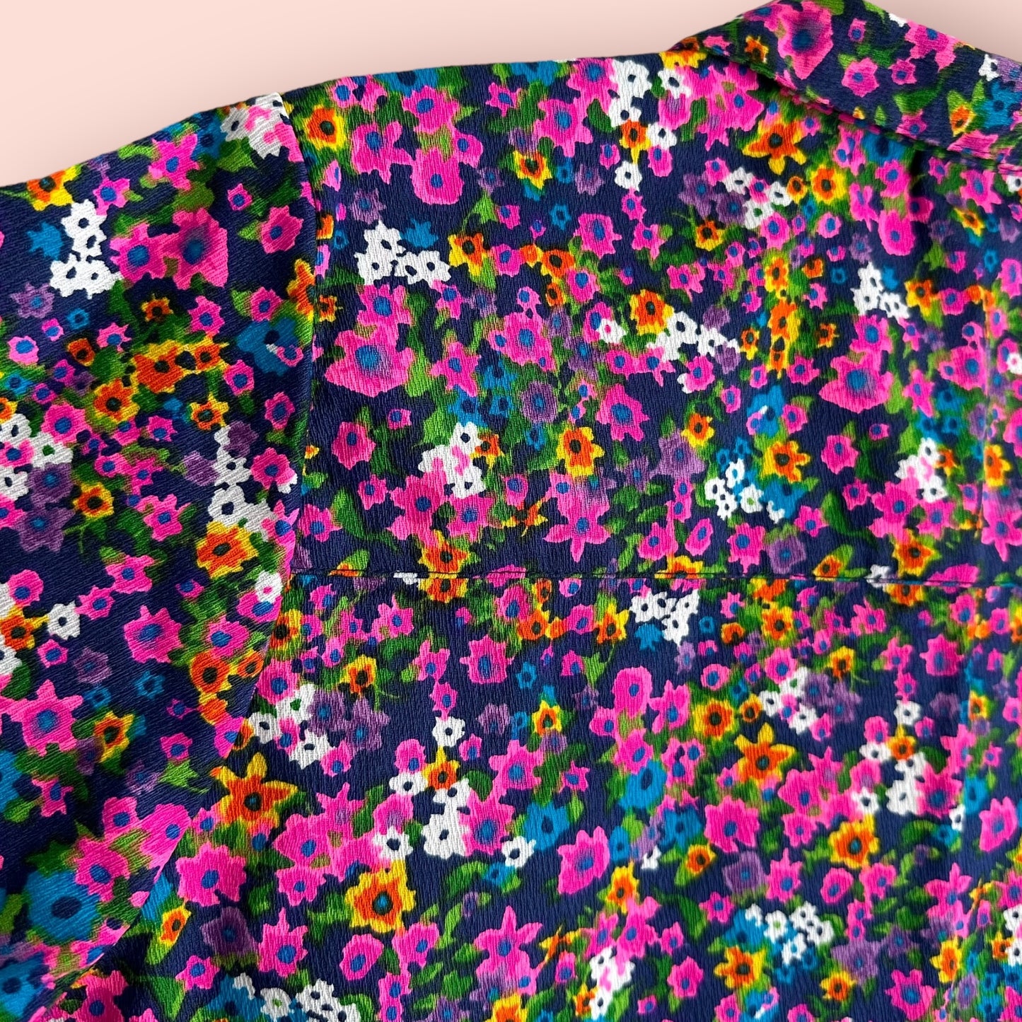 Eugene Vintage Violet Bark Cloth Floral Camp Shirt - Sz OSP