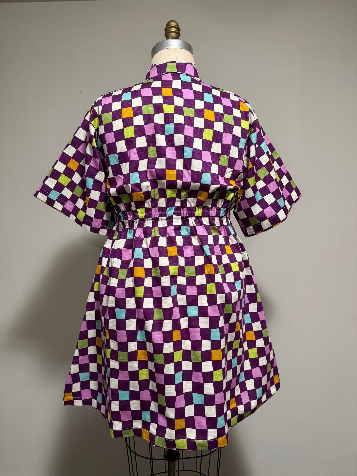 Checkered Bethany zipper dress [L/XL]