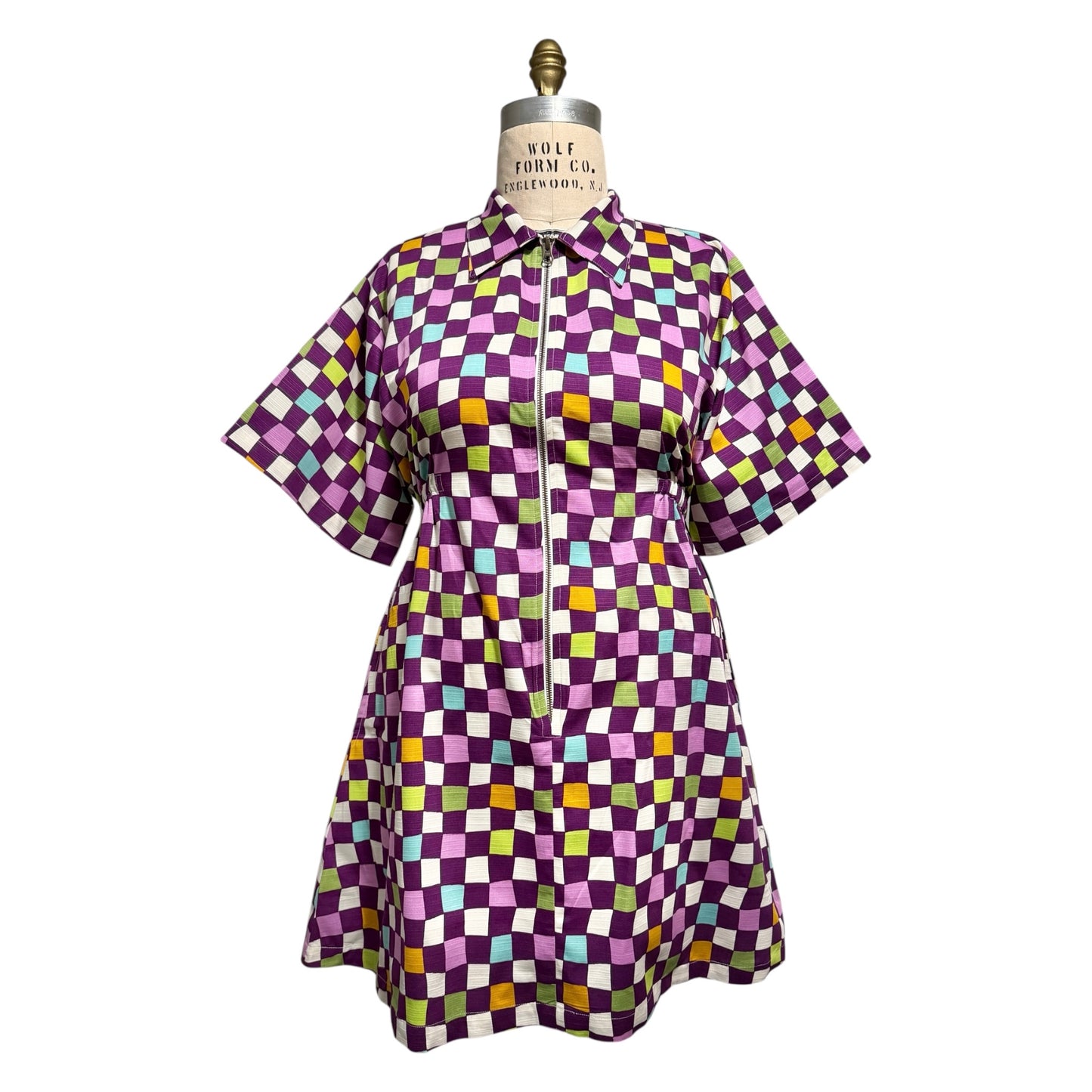 Checkered Bethany zipper dress [L/XL]