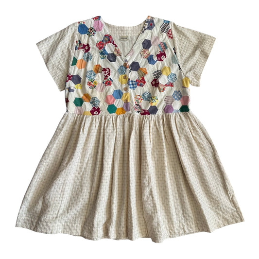 Hexie quilt top Sauvie dress [OS]
