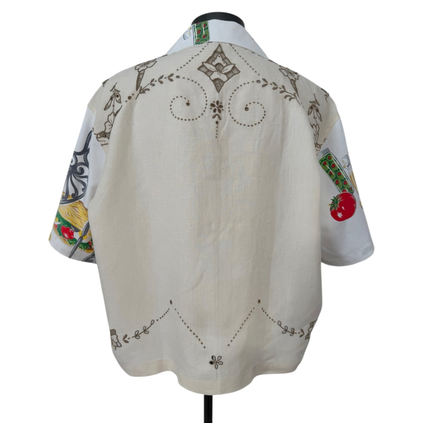 Barbecue cropped cut-out camp shirt [XL]