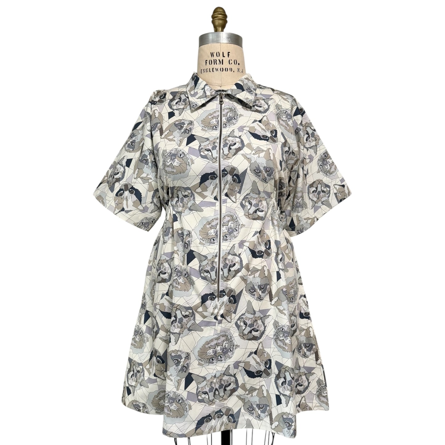 Geometric Cat Bethany zipper dress [L/XL]
