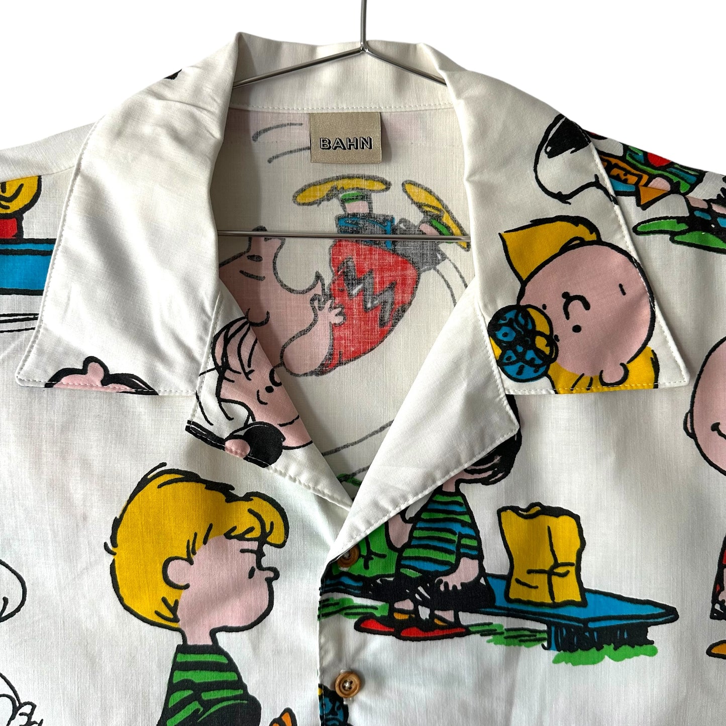 Upcycled Peanuts ‘Happiness is being One of the Gang’ camp shirt - 2XL