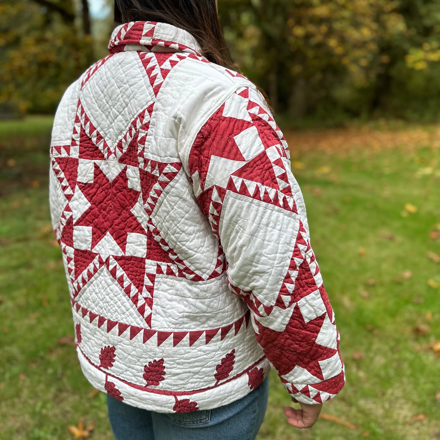 Vines and Stars Vintage Quilt Chore Jacket [OS]