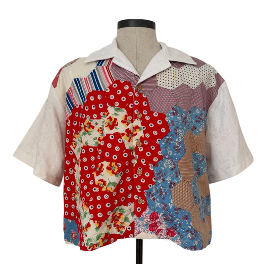 Hexie cropped camp shirt [XL]
