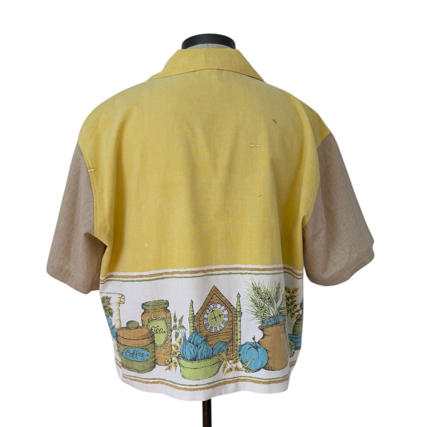Gardening & Tea cropped camp shirt [XL]