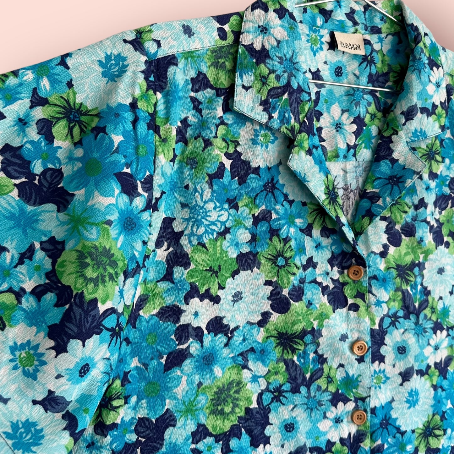 Eugene Bark cloth Floral Camp Shirt w/ oversized sleeves - Sz OSP
