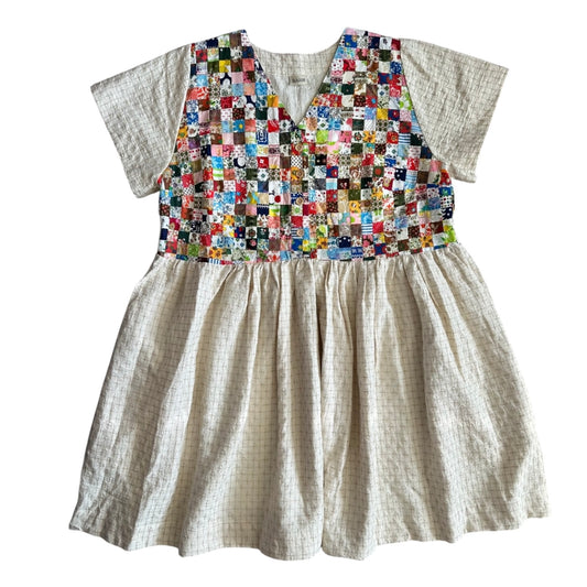 Postage Stamps quilt top Sauvie dress [OS]