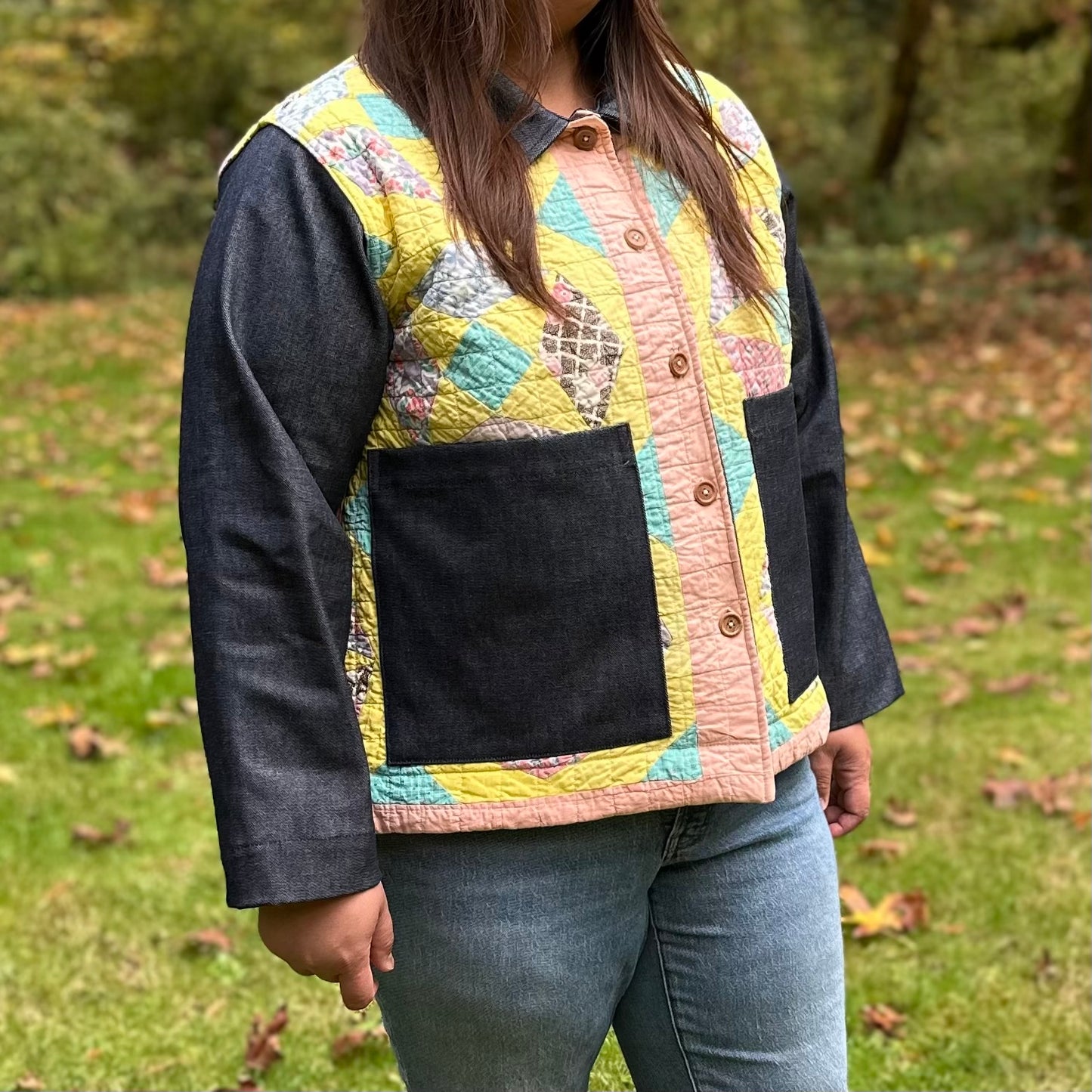 Pastel Vintage Quilt Chore Jacket [OS]