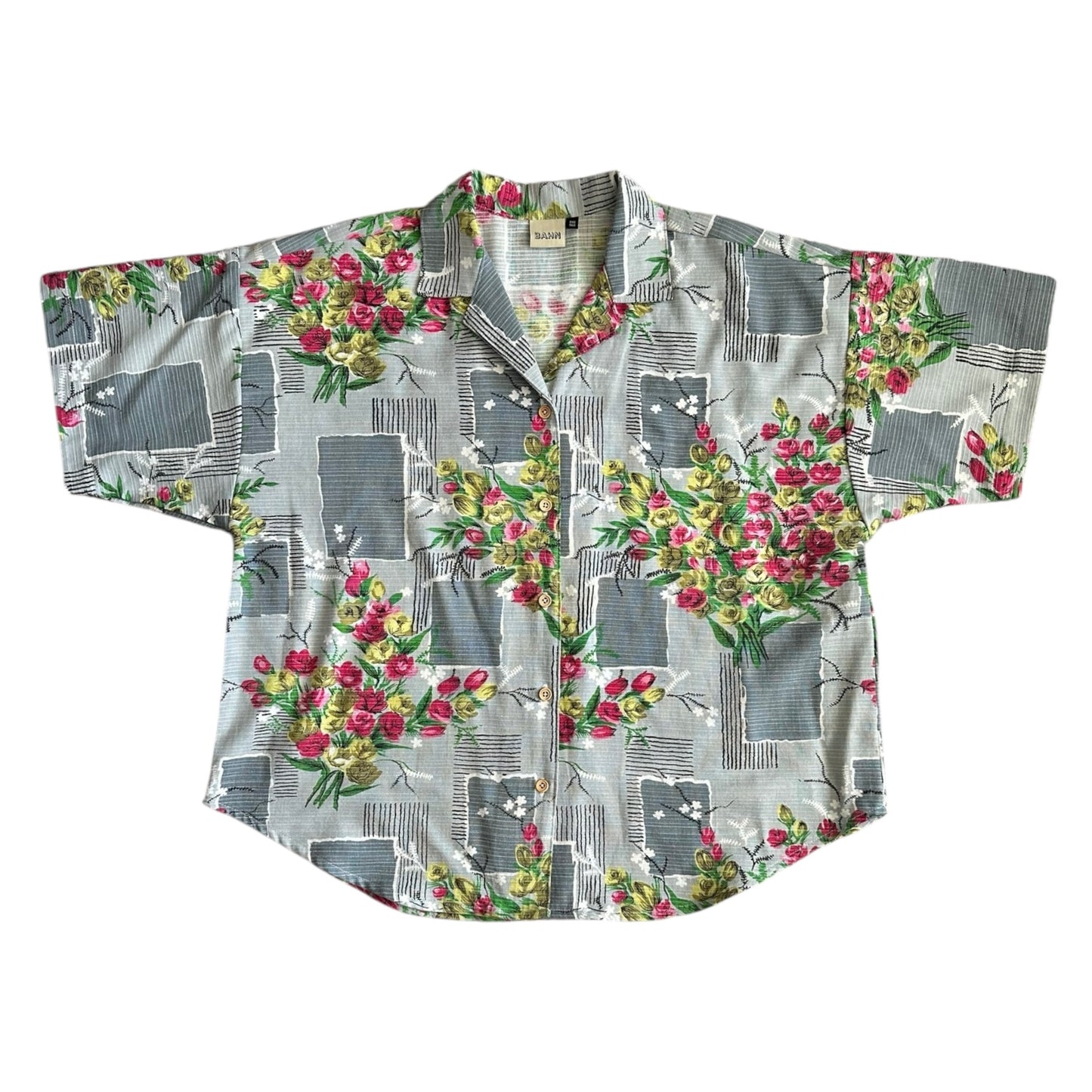 Grey Floral Winston button shirt [OS]