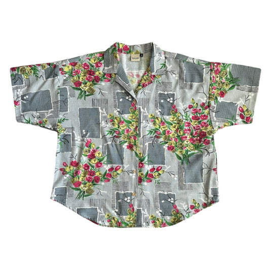 Grey Floral Winston button shirt [OS]