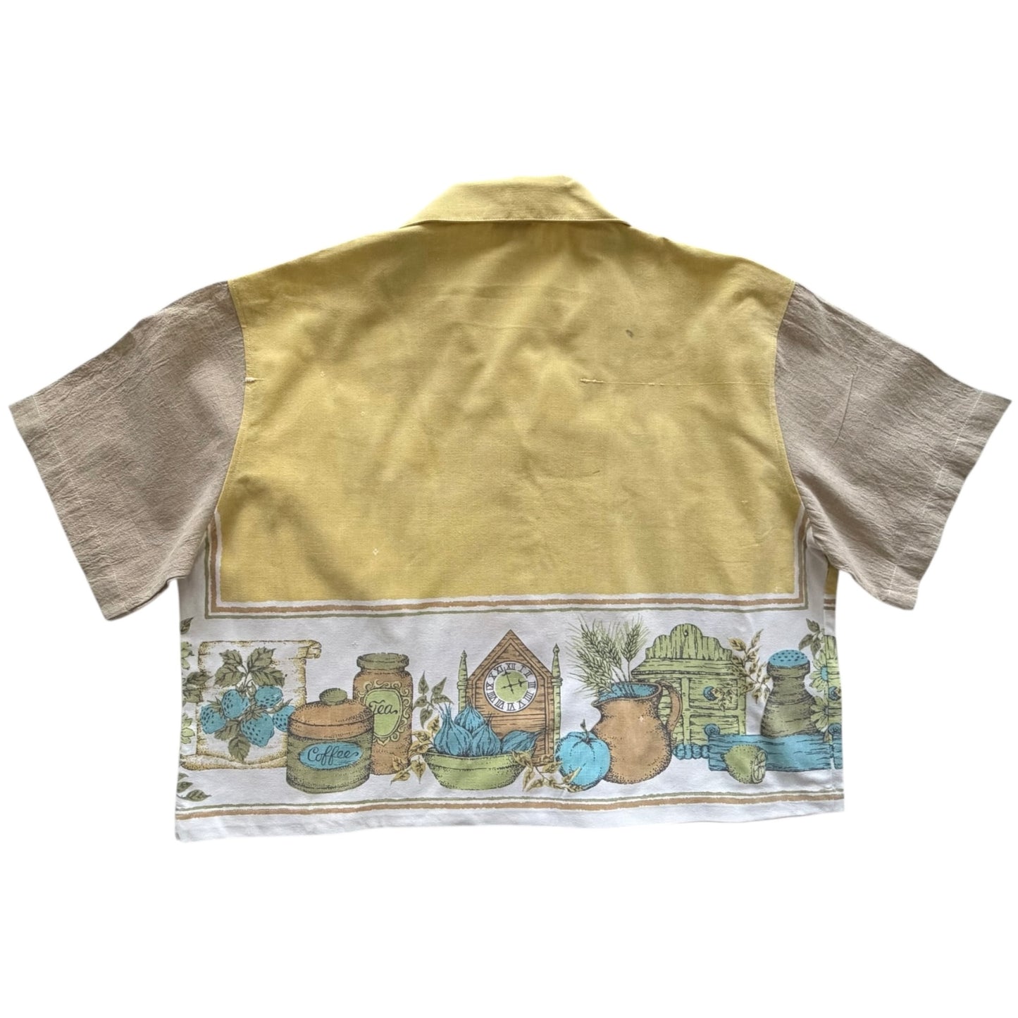 Gardening & Tea cropped camp shirt [XL]