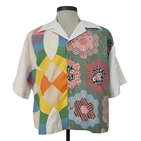 Two quilted cropped camp shirt [XL]