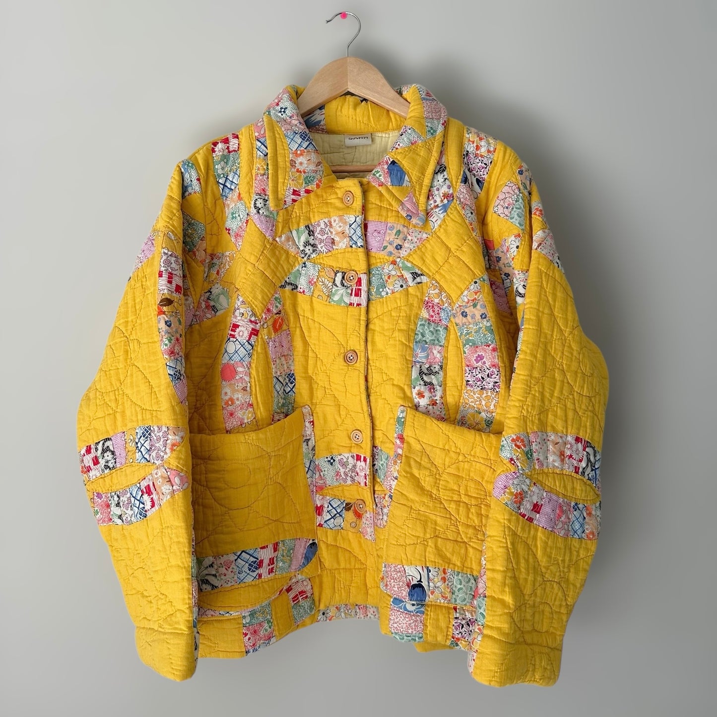 Mabel Chore Jacket - Yellow Double Wedding Ring [OS]