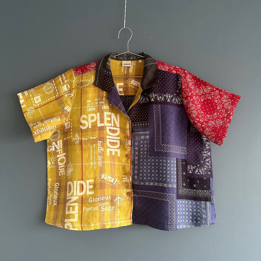 Eugene Bandana Color Block Linen Camp Shirt No 1 - Sz OSP