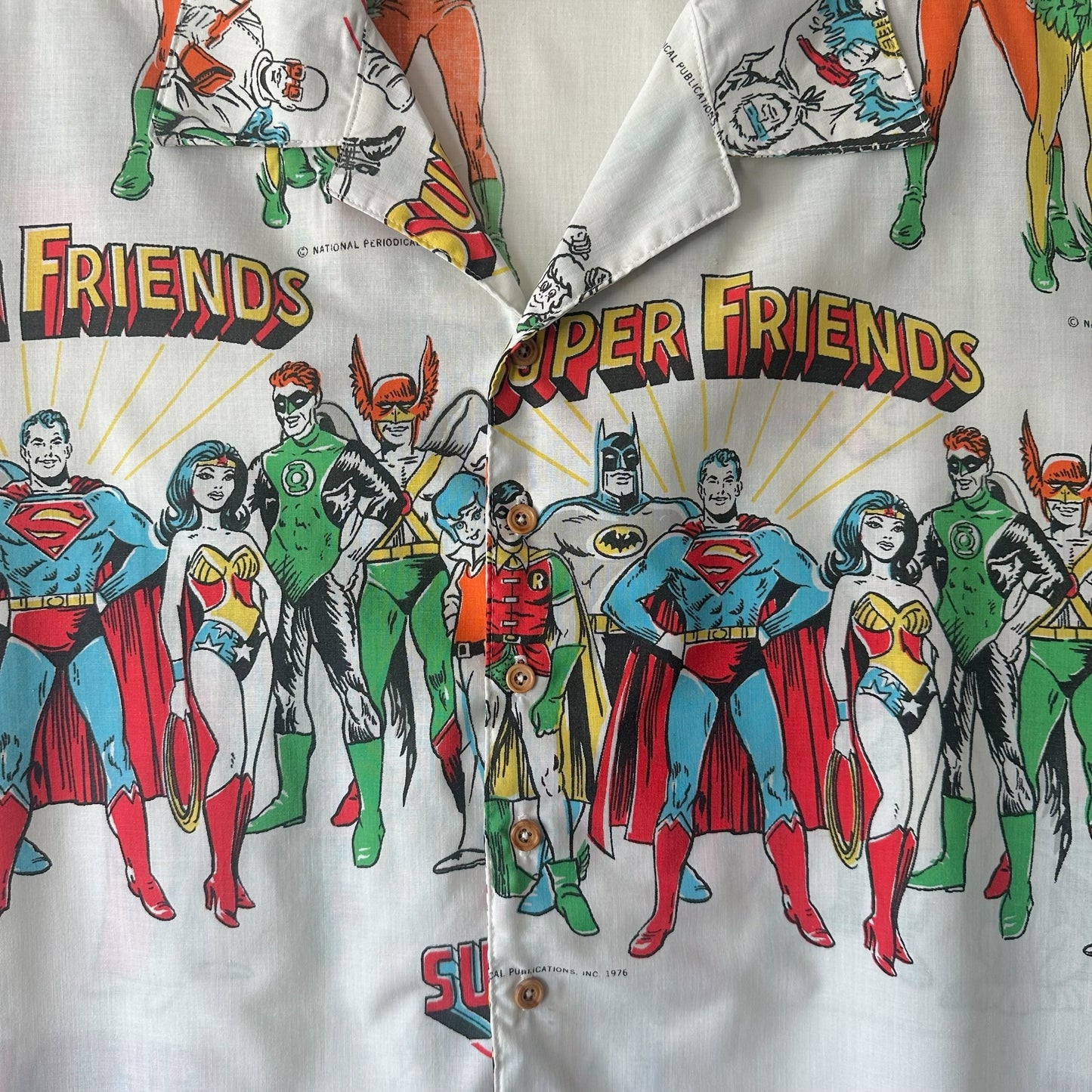 Camp shirt fr upcycled DC Comic fabric - 2XL