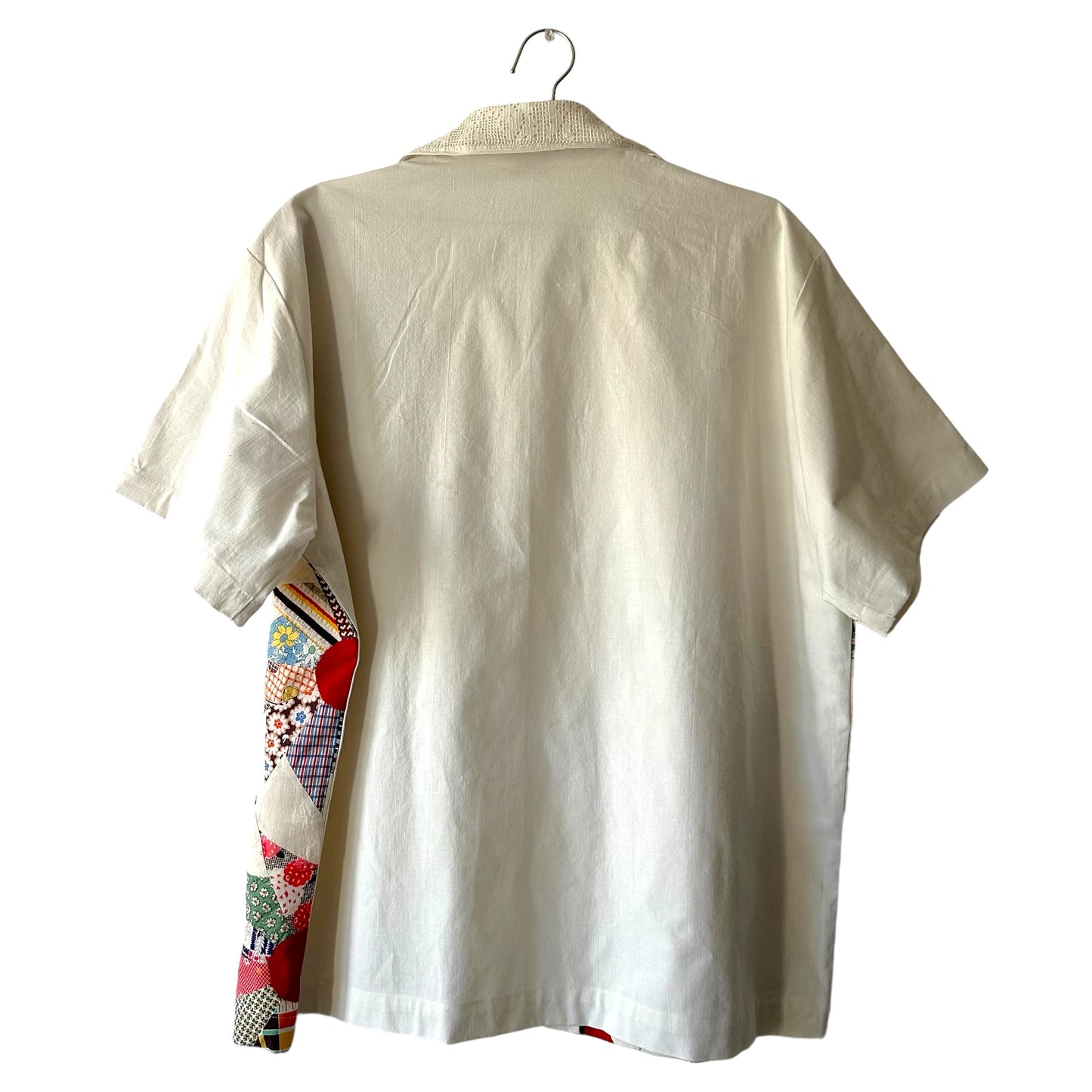 ‘Spinning Pinwheels’ vintage quilt Top Camp Shirt - 2XL