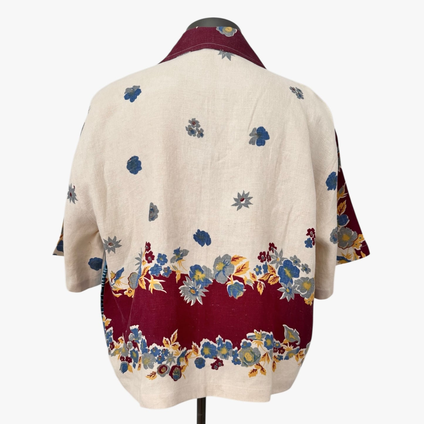 Doors of Dublin tea towel cropped camp shirt [XL]