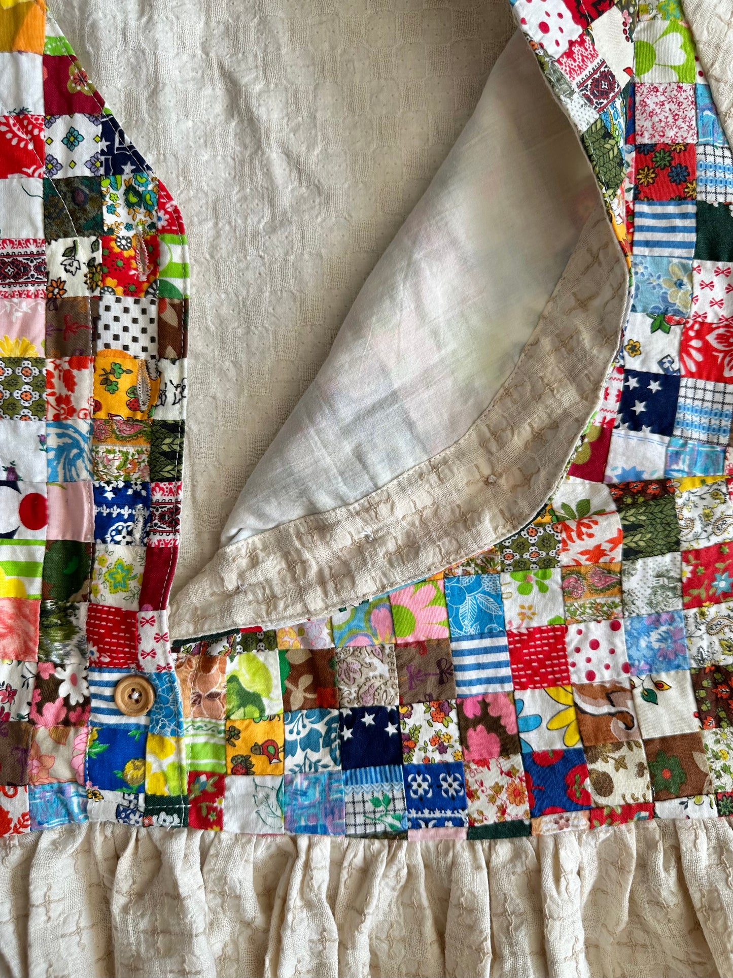Postage Stamps quilt top Sauvie dress [OS]