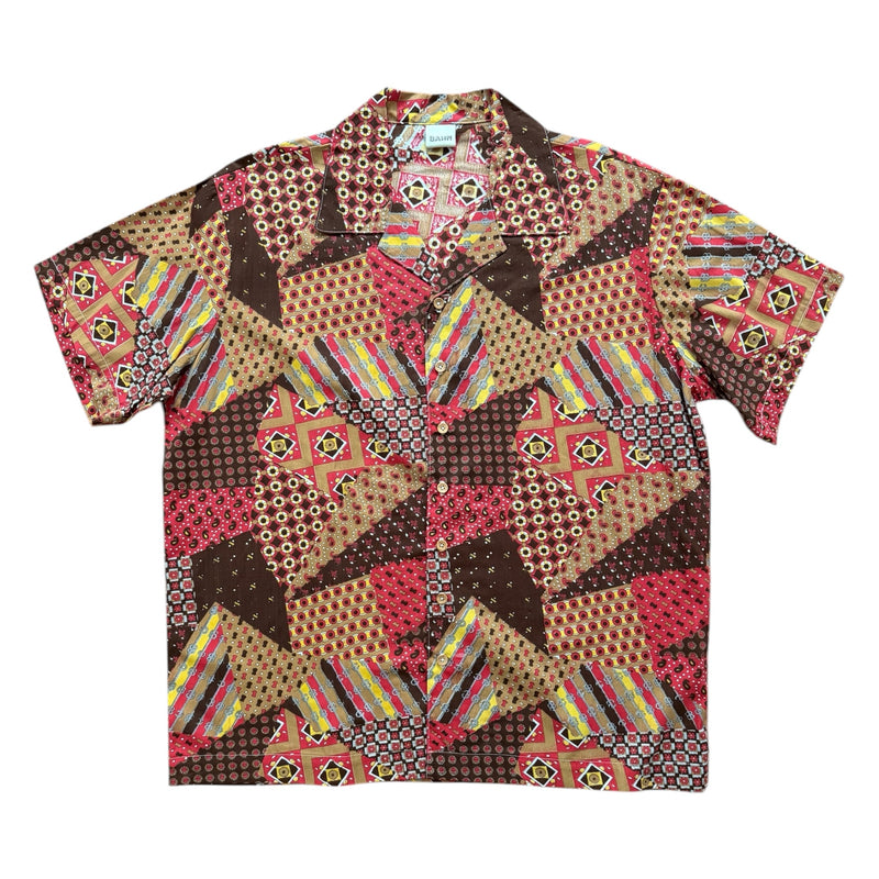 Patchwork print camp shirt  [XL]