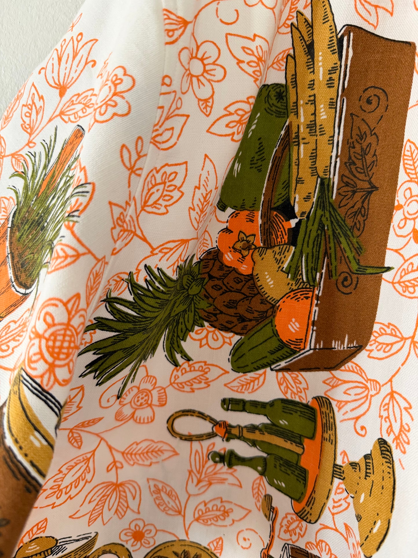 Retro potted plants  cropped camp shirt [XL]