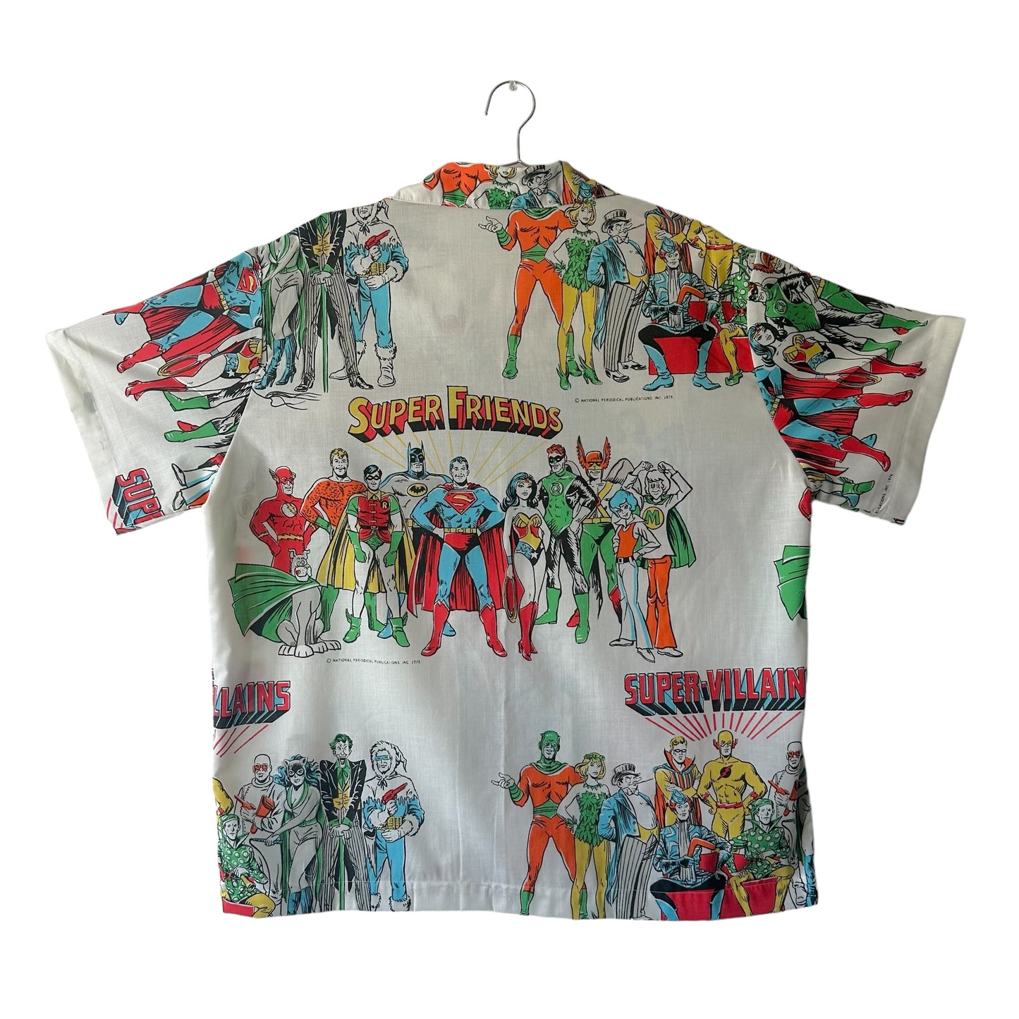 Camp shirt fr upcycled DC Comic fabric - 2XL