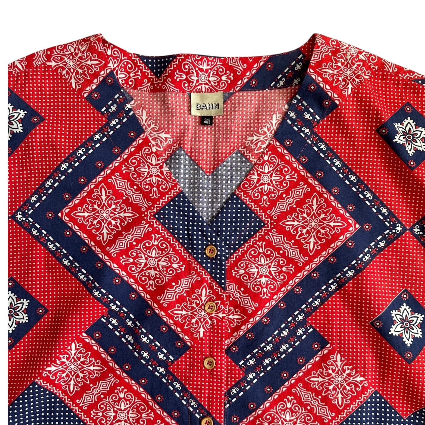 Sellwood Vintage Abstract Bandana Popover Dress - Sz OS